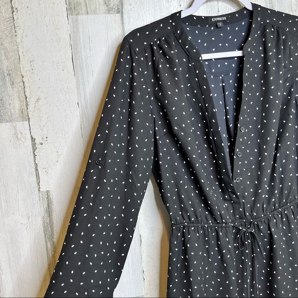 Express Black/White Polka Dot Dress - Picture 5 of 8